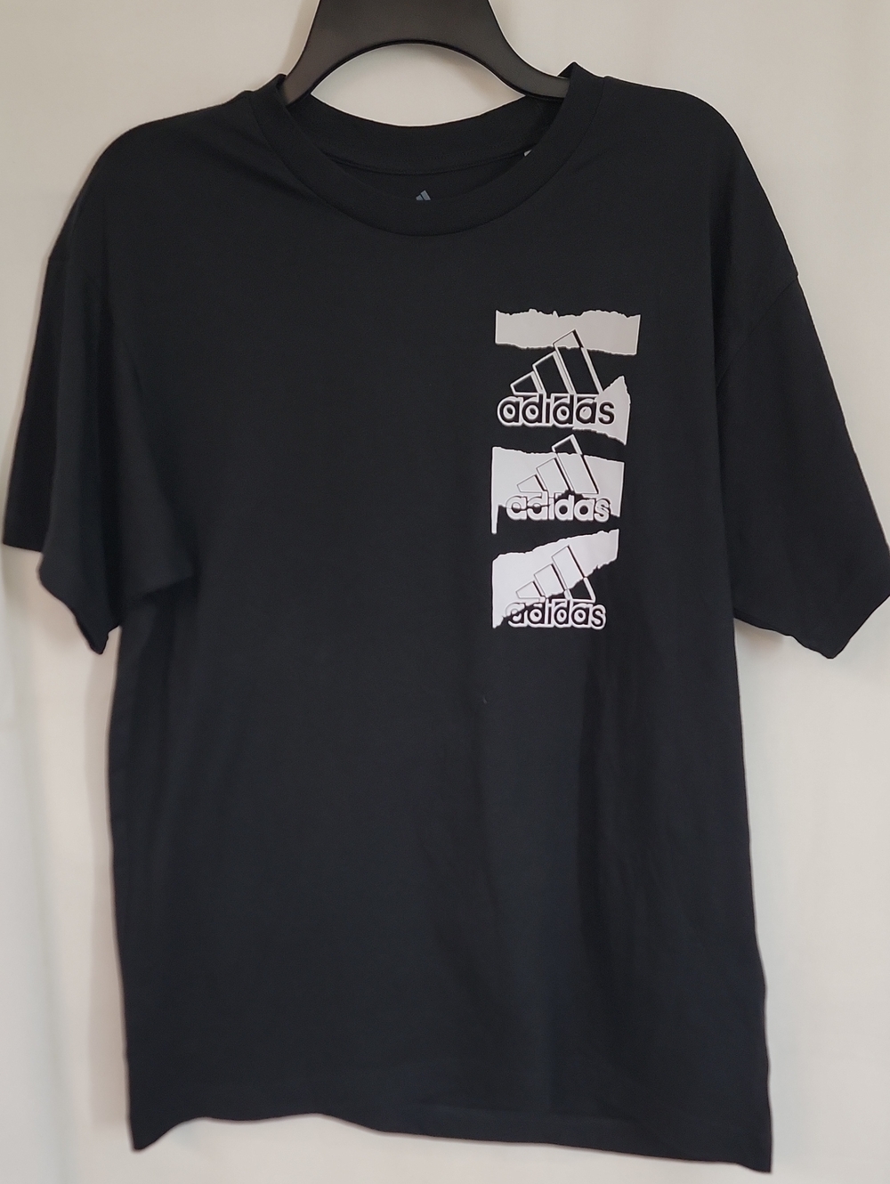 adidas Black Short-Sleeve Logo Graphic Tee